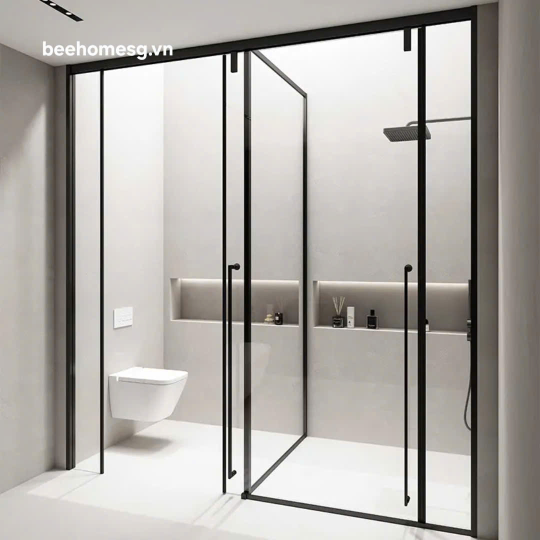 PHÒNG TẮM KÉP HỆ SLIM CỬA TRƯỢT 1 CÁNH SANG 2 BÊN