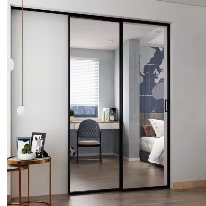 Cửa Lùa Slim 2 Cánh Âm Tường Không Ray Dưới - Trượt Siêu Êm