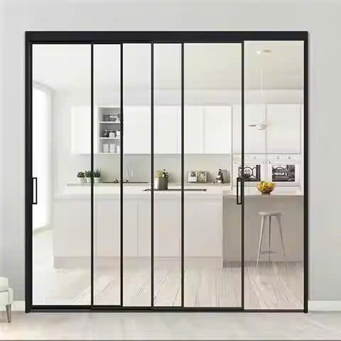 Cửa Nhôm Lùa Slim 4 Cánh - Trượt Siêu Êm
