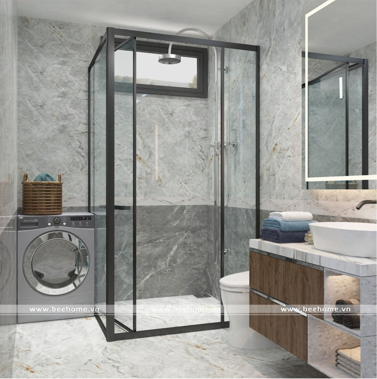 PHÒNG TẮM LÙA SLIM 90 ĐỘ