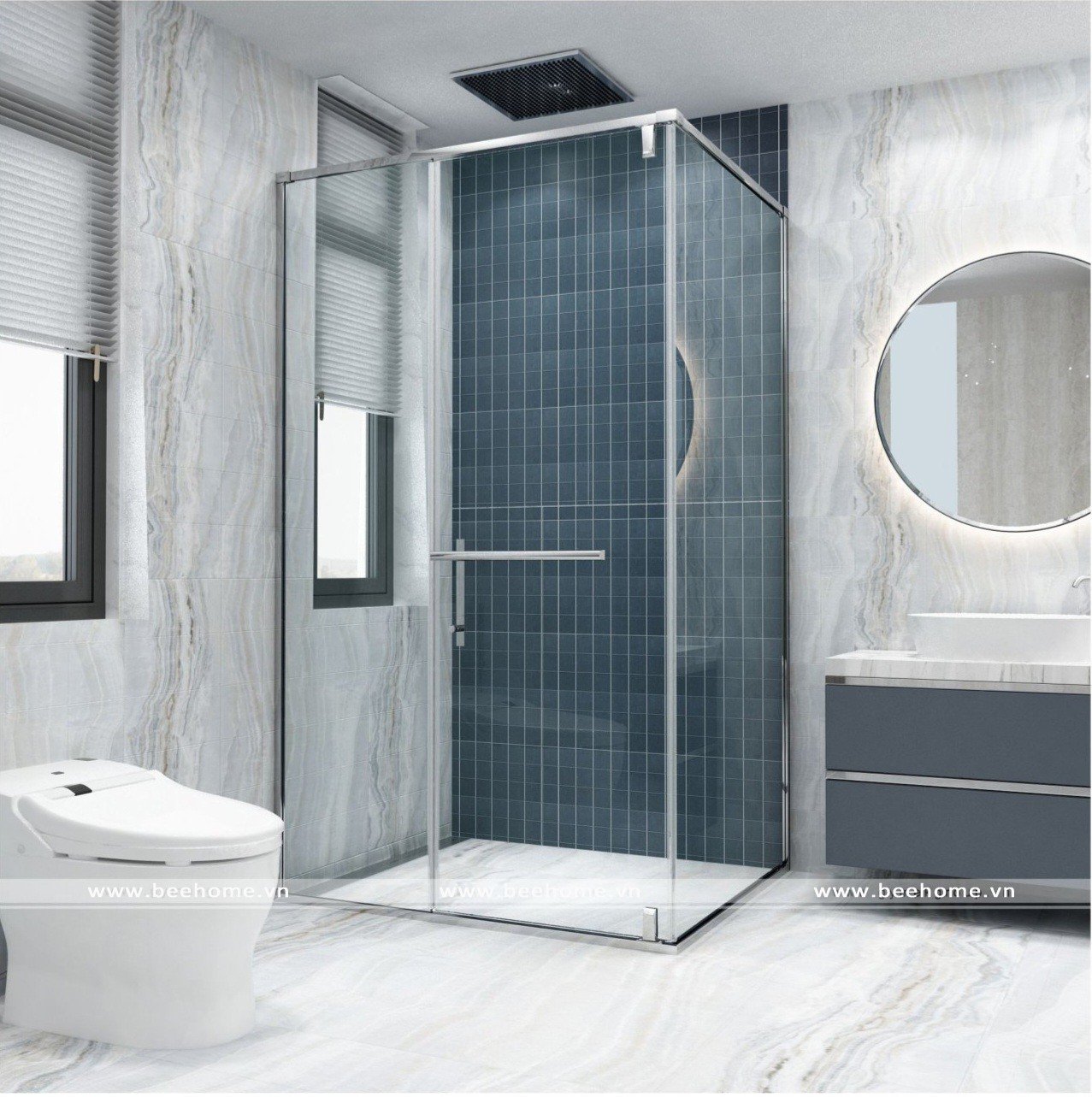 PHÒNG TẮM SLIM 90 ĐỘ - HỆ TRỤC XOAY